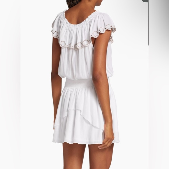 NEW WITH TAGS Ramy Brook White Cynthia Flounce Minidress ~ Medium - Picture 5 of 10